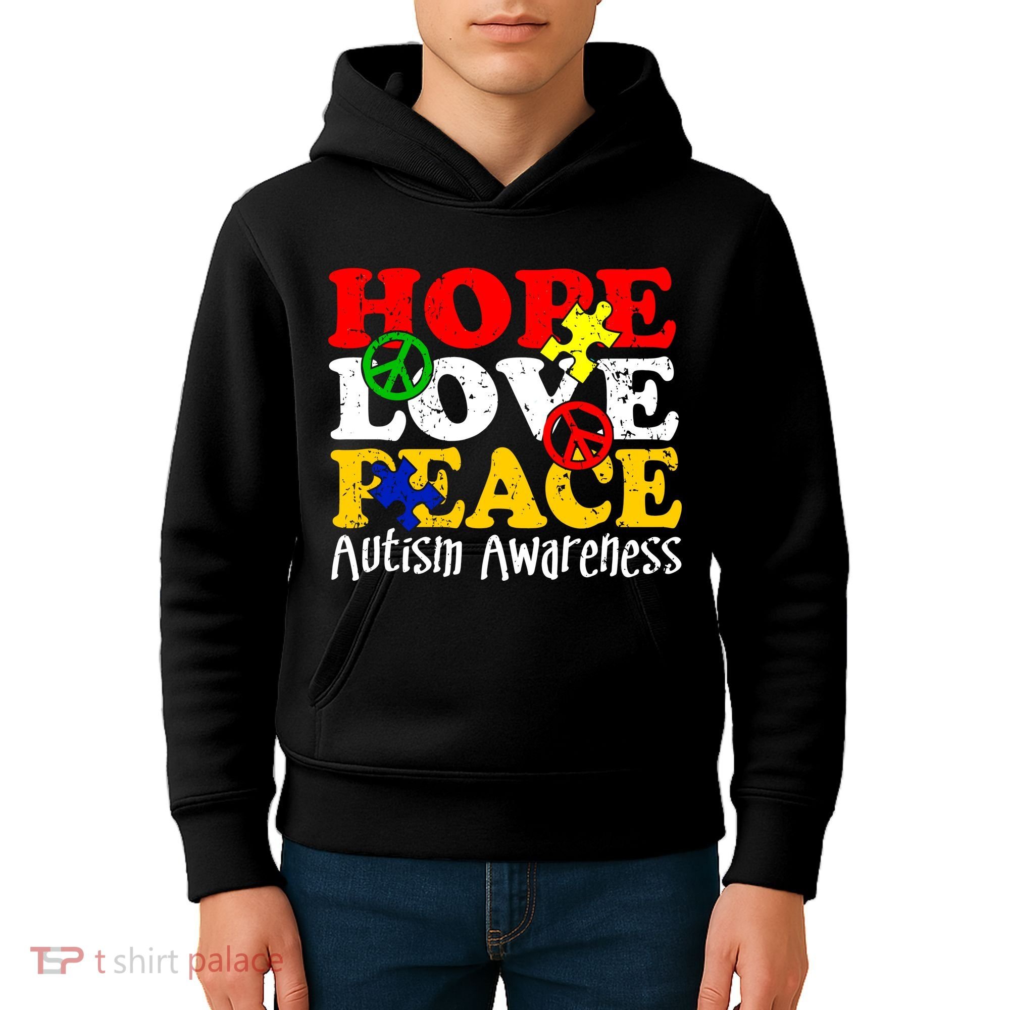 Hope Love Peace Autism Kids Hoodie