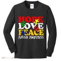 Hope Love Peace Autism Kids Long Sleeve Shirt thumb 0