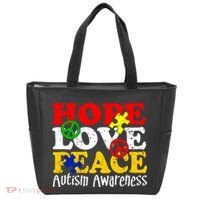Hope Love Peace Autism Tote Bag thumb 0