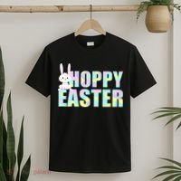 Hoppy Easter Colorful Happy Easter Bunny T-Shirt thumb 2