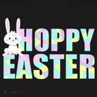 Hoppy Easter Colorful Happy Easter Bunny T-Shirt thumb 7