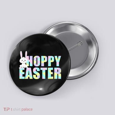 Hoppy Easter Colorful Happy Easter Bunny Button