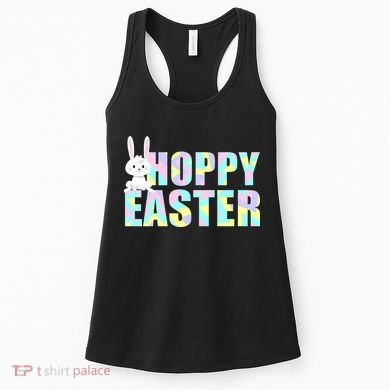 Hoppy Easter Colorful Happy Easter Bunny Women's Tank Top