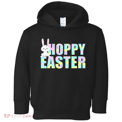 Hoppy Easter Colorful Happy Easter Bunny Toddler Hoodie
