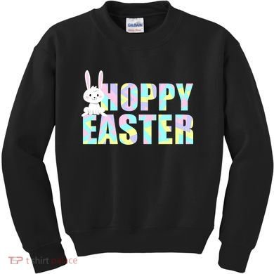 Hoppy Easter Colorful Happy Easter Bunny Kids Sweatshirt