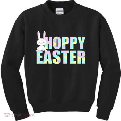 Hoppy Easter Colorful Happy Easter Bunny Kids Sweatshirt