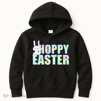 Hoppy Easter Colorful Happy Easter Bunny Kids Hoodie