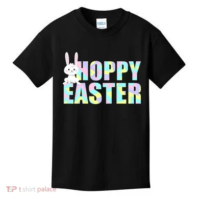 Hoppy Easter Colorful Happy Easter Bunny Kids T-Shirt
