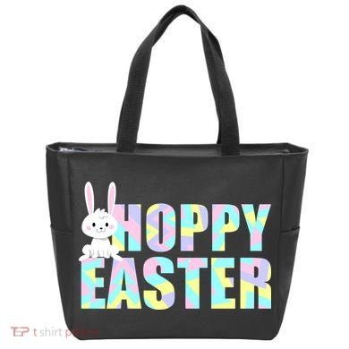 Hoppy Easter Colorful Happy Easter Bunny Tote Bag