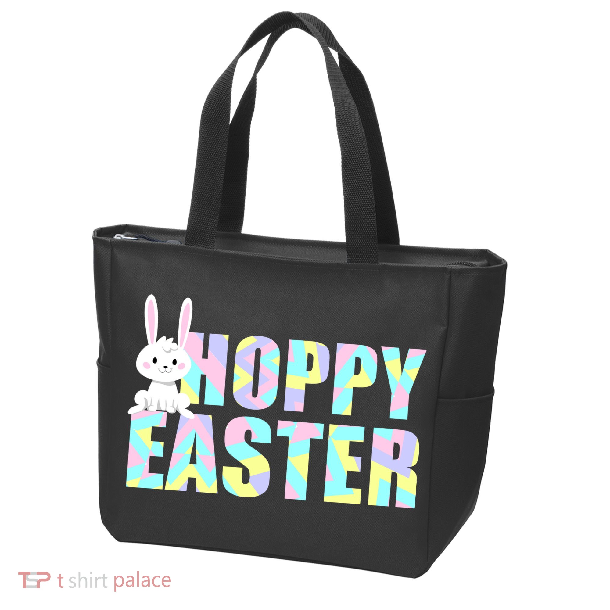 Hoppy Easter Colorful Happy Easter Bunny Tote Bag