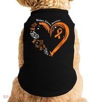 Heart Orange Ribbon Multiple Sclerosis Awareness Doggie Tank thumb 0
