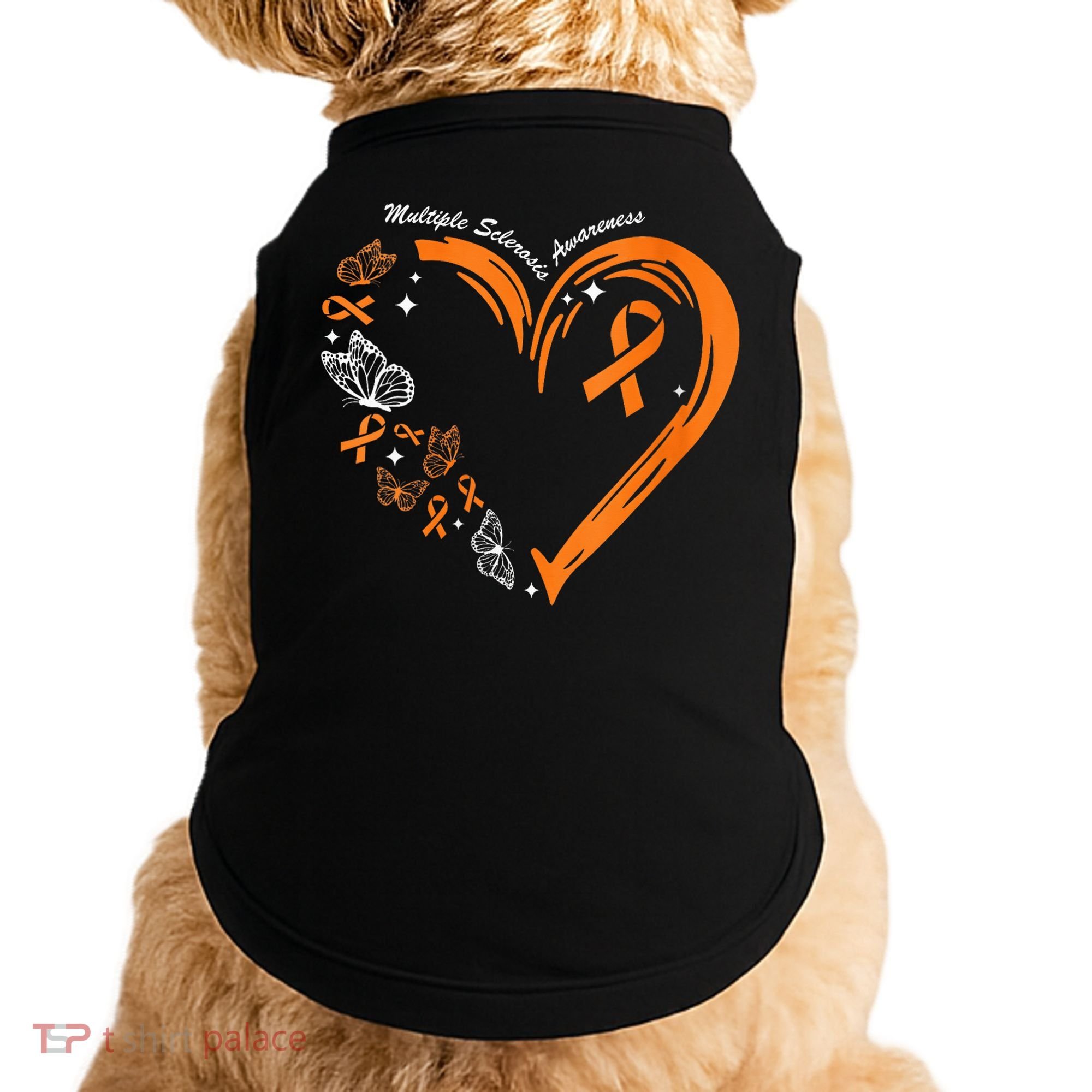 Heart Orange Ribbon Multiple Sclerosis Awareness Doggie Tank