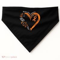 Heart Orange Ribbon Multiple Sclerosis Awareness USA-Made Doggie Bandana thumb 0