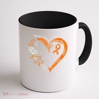 Heart Orange Ribbon Multiple Sclerosis Awareness Coffee Mug thumb 1