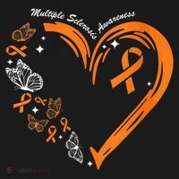 Heart Orange Ribbon Multiple Sclerosis Awareness Ladies PosiCharge Competitor Racerback Tank thumb 2