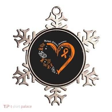 Heart Orange Ribbon Multiple Sclerosis Awareness Ornament