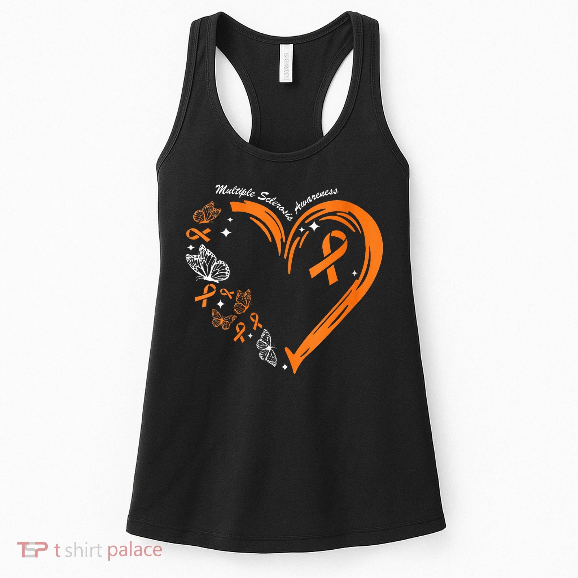 Heart Orange Ribbon Multiple Sclerosis Awareness Women's Tank Top