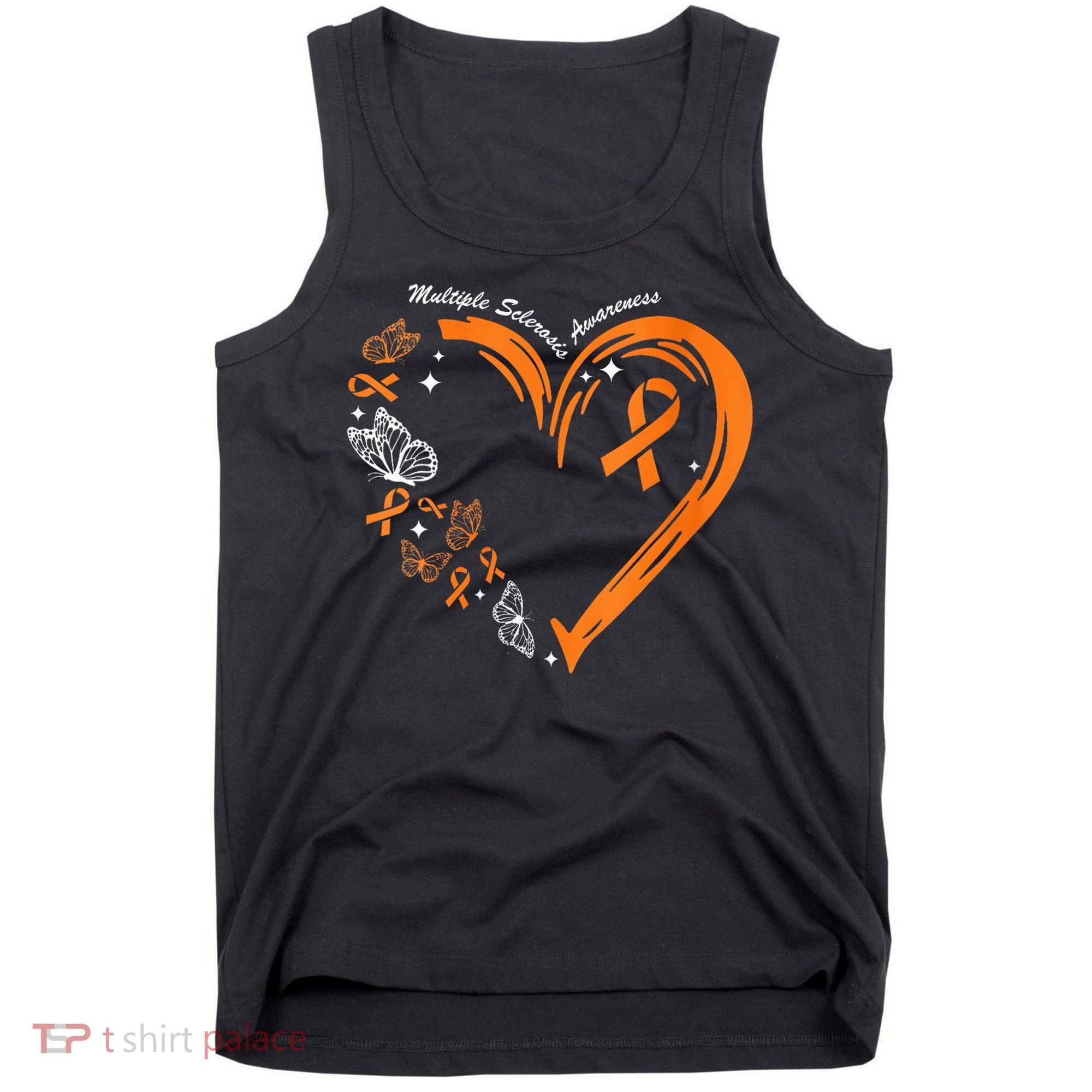 Heart Orange Ribbon Multiple Sclerosis Awareness Tank Top