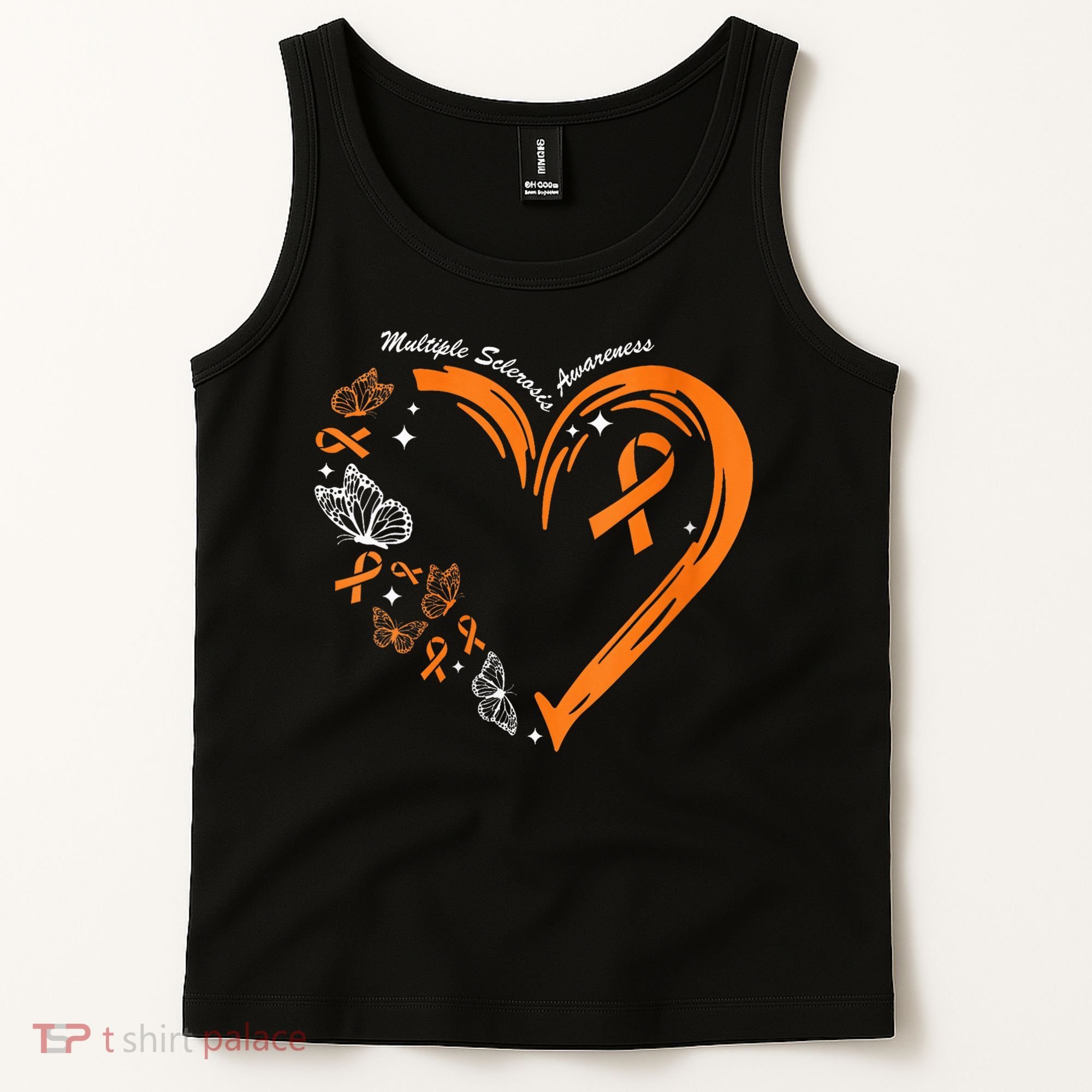 Heart Orange Ribbon Multiple Sclerosis Awareness Tank Top