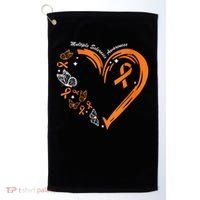 Heart Orange Ribbon Multiple Sclerosis Awareness Golf Towel thumb 0