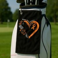 Heart Orange Ribbon Multiple Sclerosis Awareness Golf Towel thumb 2
