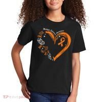 Heart Orange Ribbon Multiple Sclerosis Awareness Kids T-Shirt thumb 2