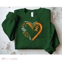 Heart Orange Ribbon Multiple Sclerosis Awareness Sweatshirt thumb 2
