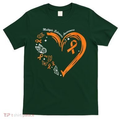Heart Orange Ribbon Multiple Sclerosis Awareness T-Shirt