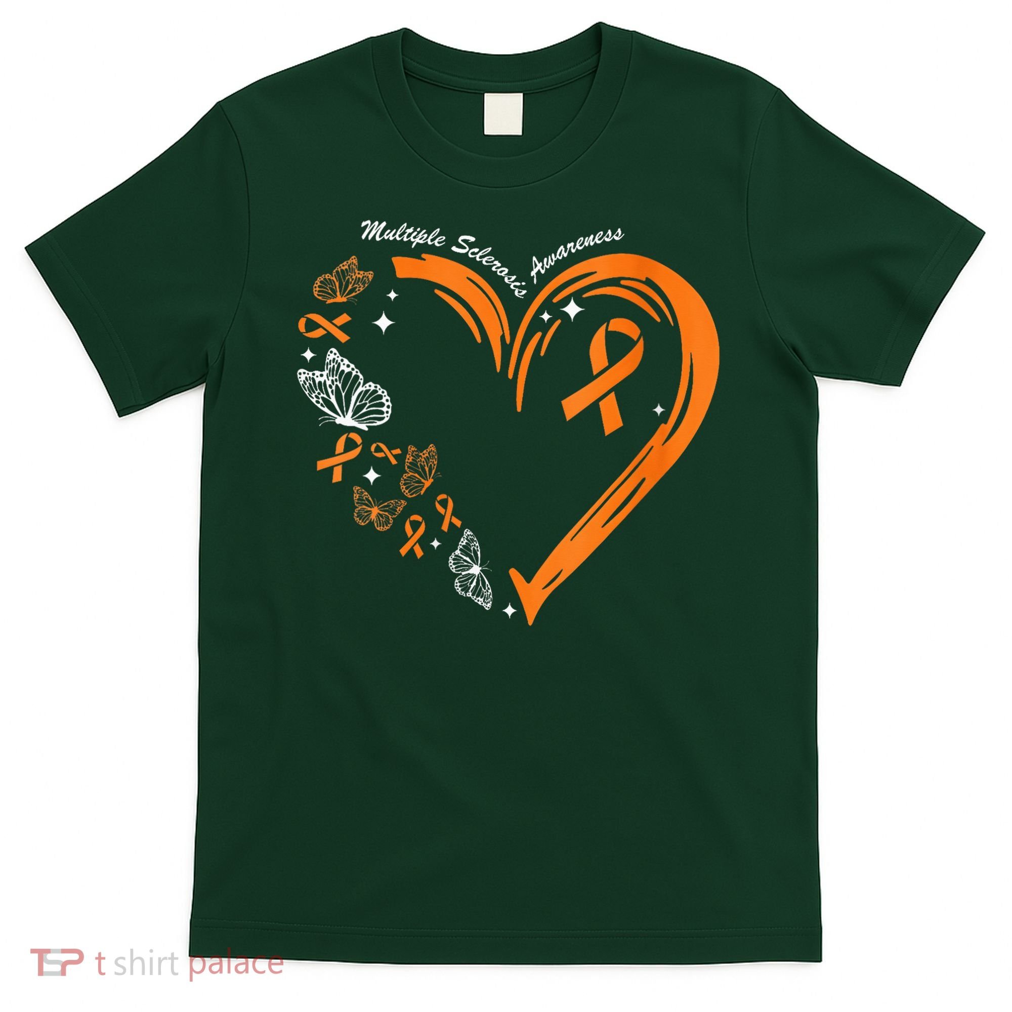 Heart Orange Ribbon Multiple Sclerosis Awareness T-Shirt