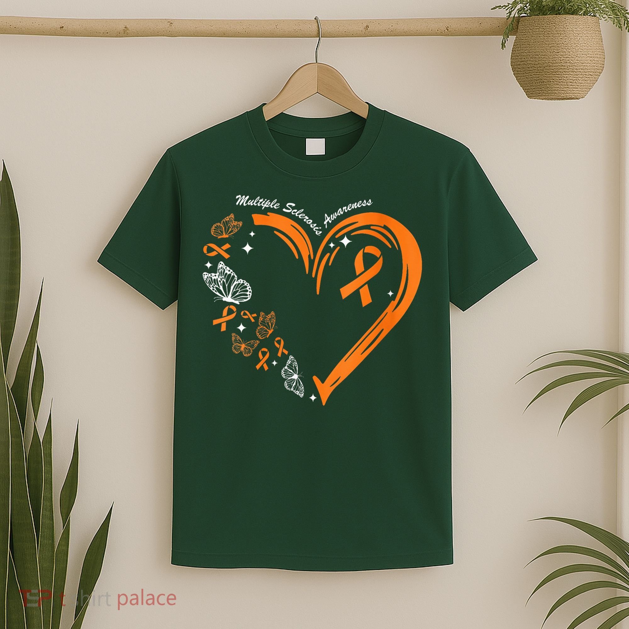 Heart Orange Ribbon Multiple Sclerosis Awareness T-Shirt