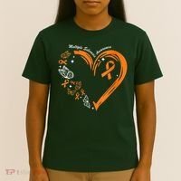 Heart Orange Ribbon Multiple Sclerosis Awareness T-Shirt thumb 4