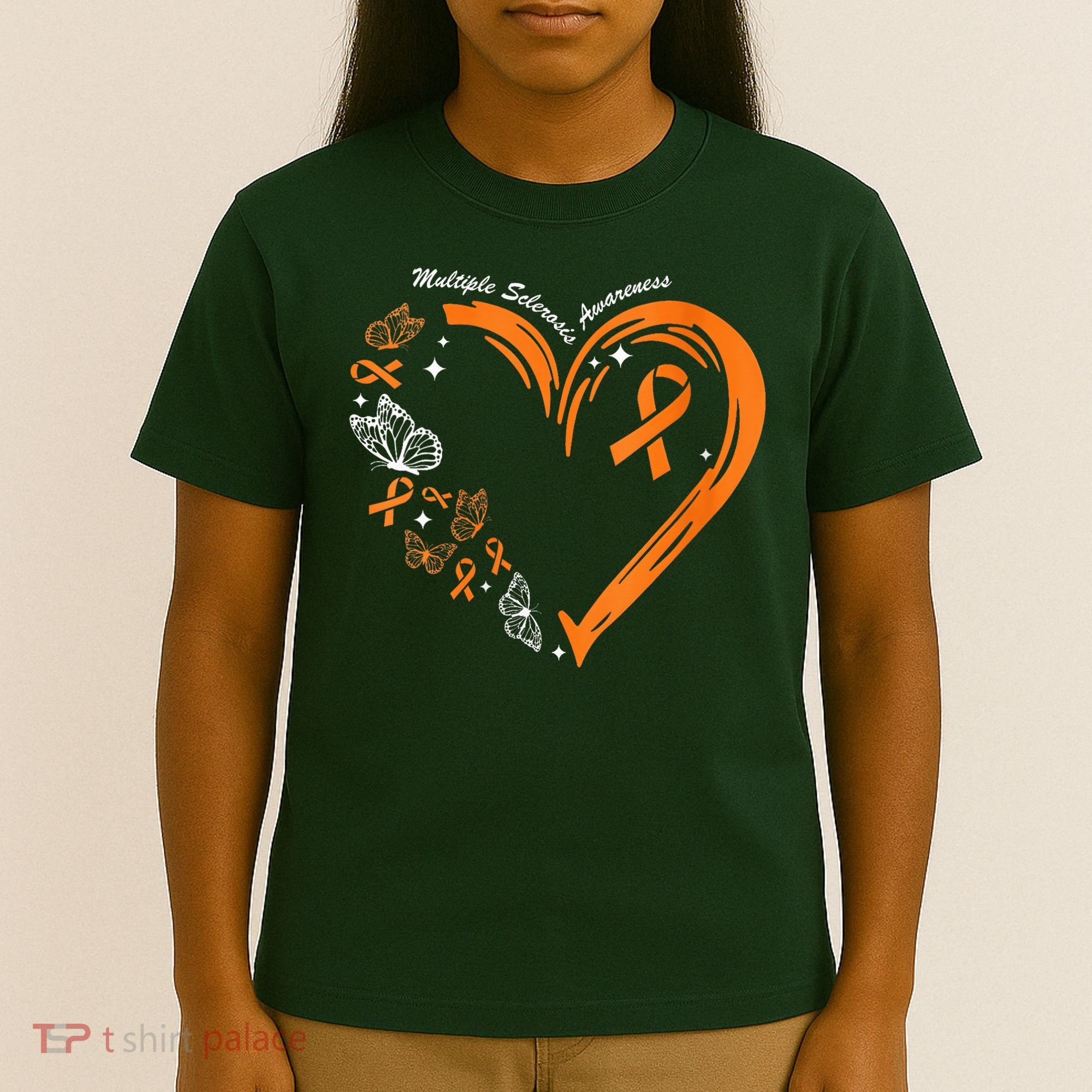 Heart Orange Ribbon Multiple Sclerosis Awareness T-Shirt