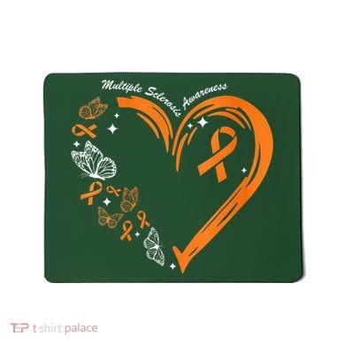 Heart Orange Ribbon Multiple Sclerosis Awareness Mousepad