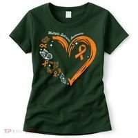 Heart Orange Ribbon Multiple Sclerosis Awareness Women's T-Shirt thumb 0