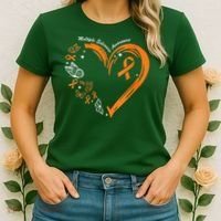 Heart Orange Ribbon Multiple Sclerosis Awareness Women's T-Shirt thumb 2