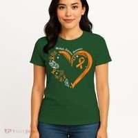 Heart Orange Ribbon Multiple Sclerosis Awareness Women's T-Shirt thumb 4