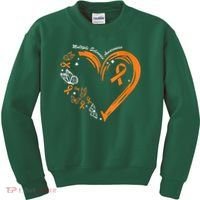 Heart Orange Ribbon Multiple Sclerosis Awareness Kids Sweatshirt thumb 0