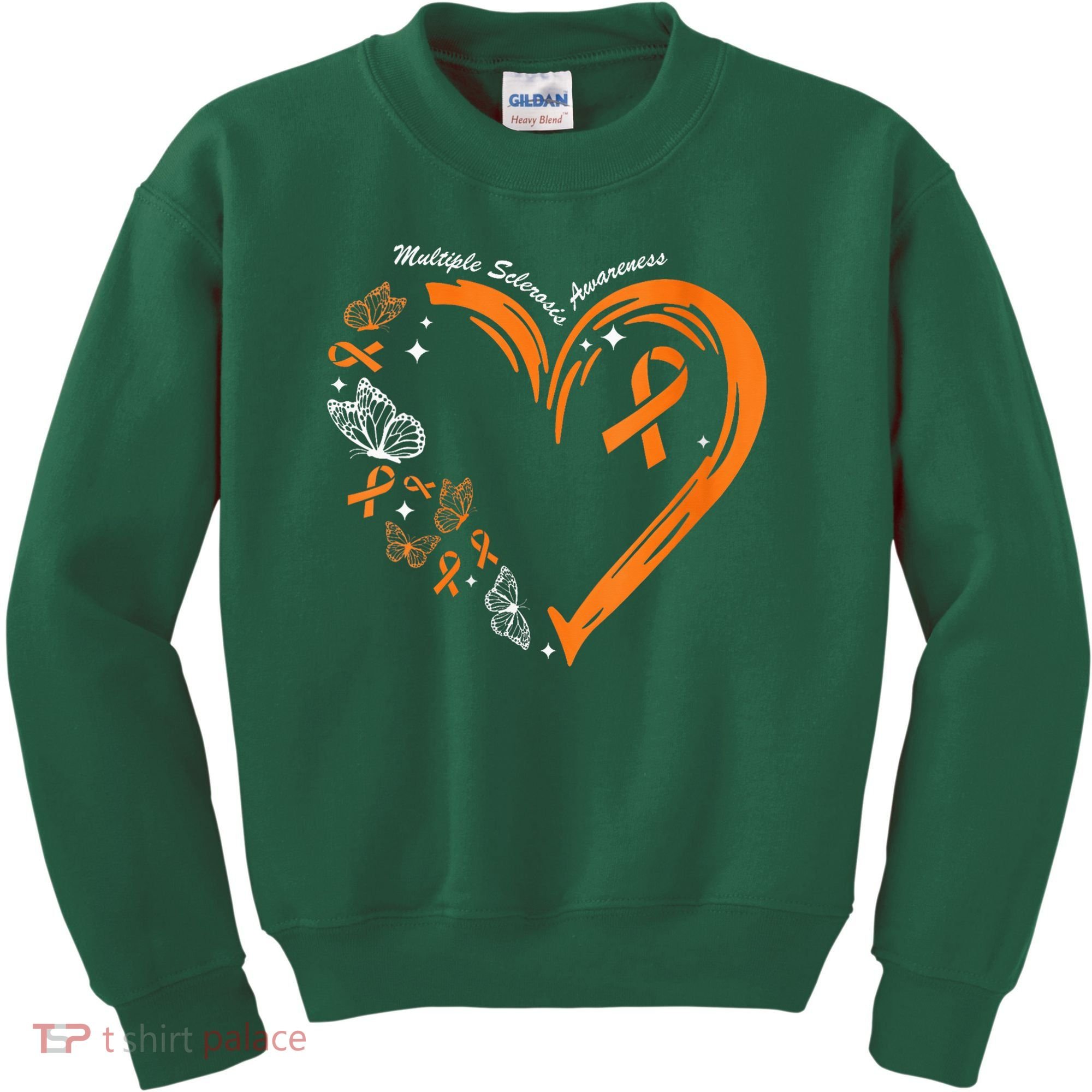 Heart Orange Ribbon Multiple Sclerosis Awareness Kids Sweatshirt