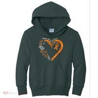 Heart Orange Ribbon Multiple Sclerosis Awareness Kids Hoodie thumb 0
