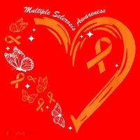 Heart Orange Ribbon Multiple Sclerosis Awareness Santa Hat thumb 1
