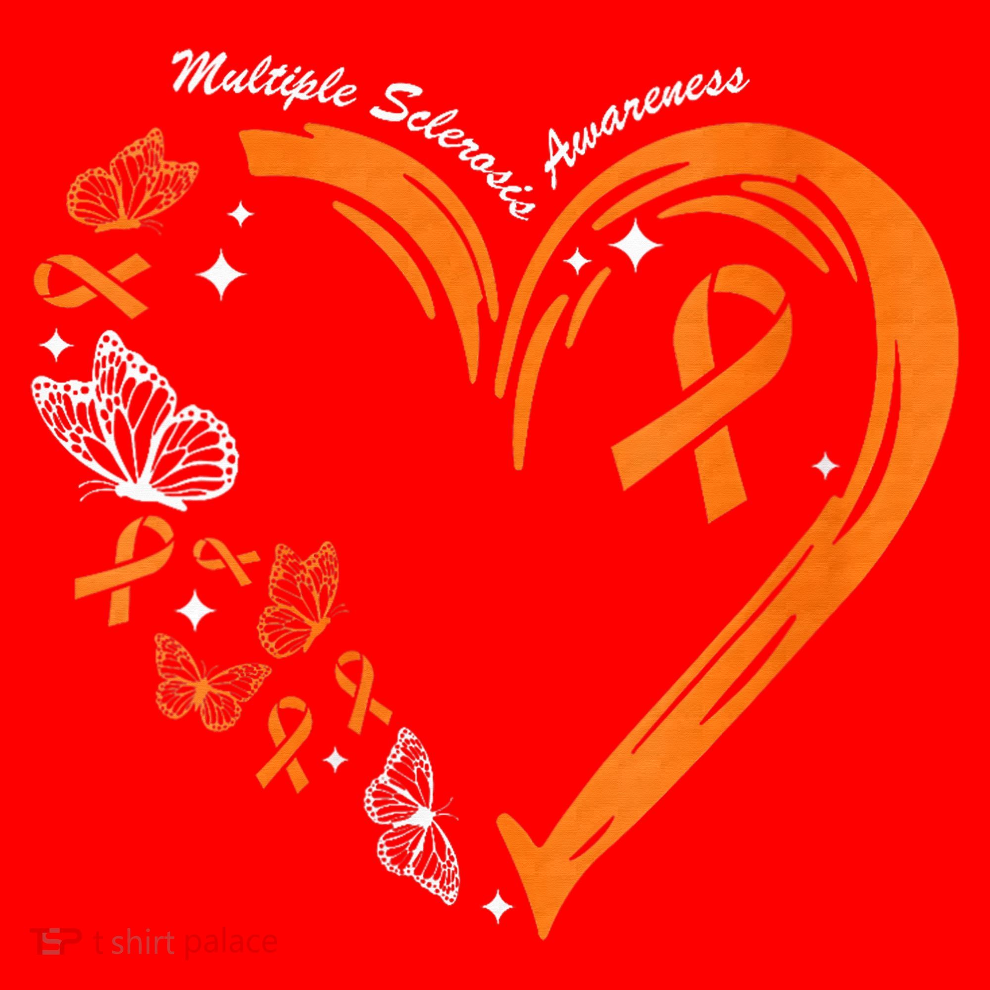 Heart Orange Ribbon Multiple Sclerosis Awareness Santa Hat