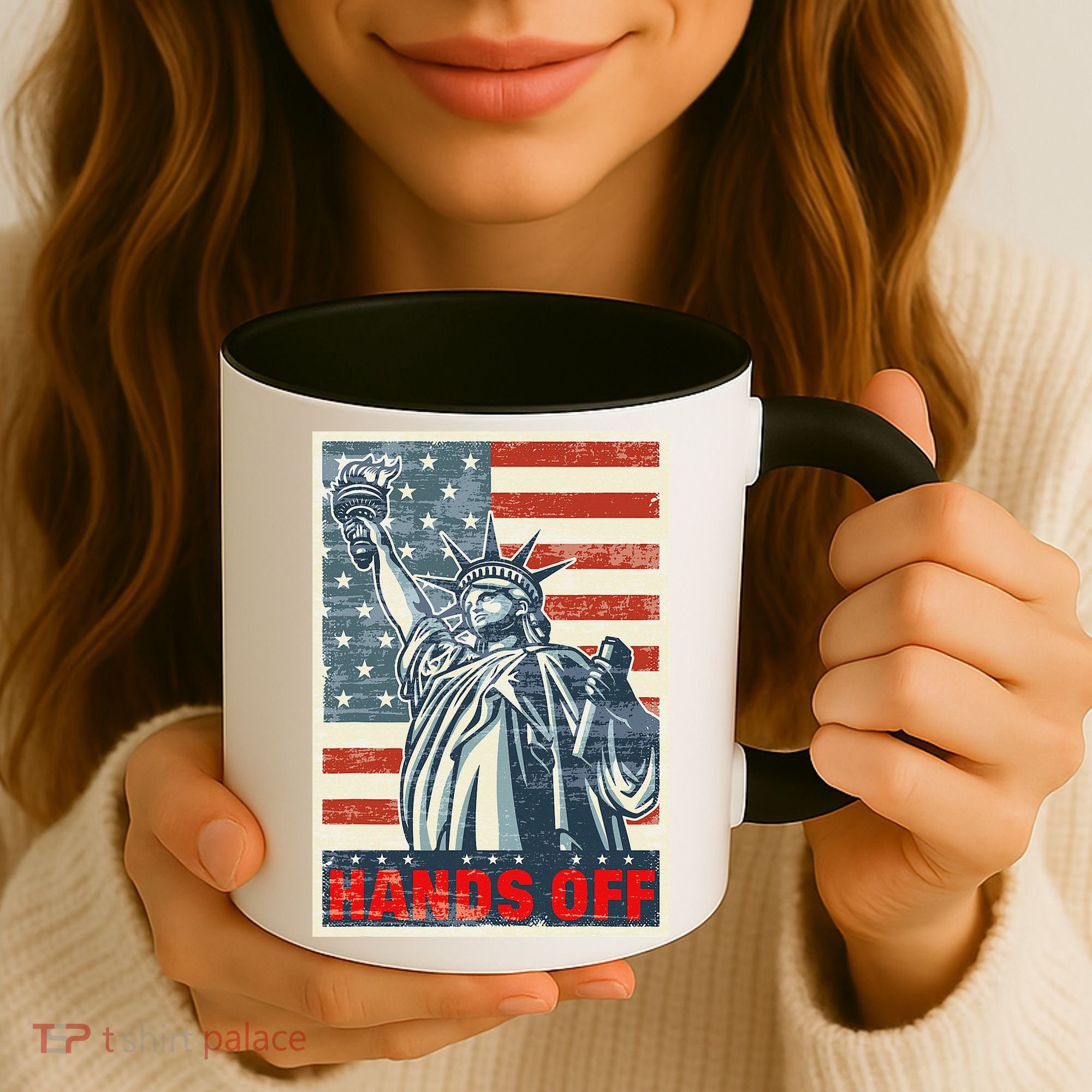 Hands Off Resist Resistance Save Democracy  Social Security Coffee Mug