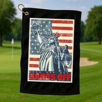 Hands Off Resist Resistance Save Democracy  Social Security Golf Towel thumb 1