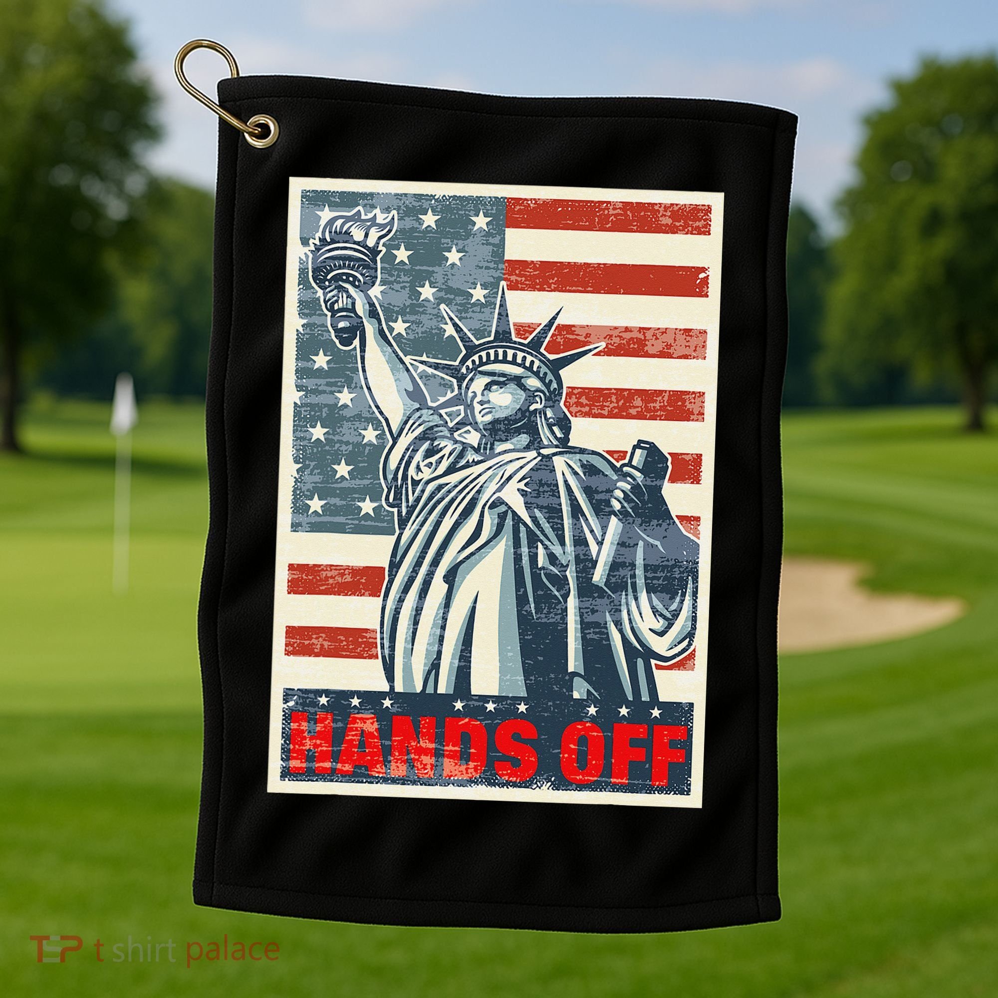 Hands Off Resist Resistance Save Democracy  Social Security Golf Towel