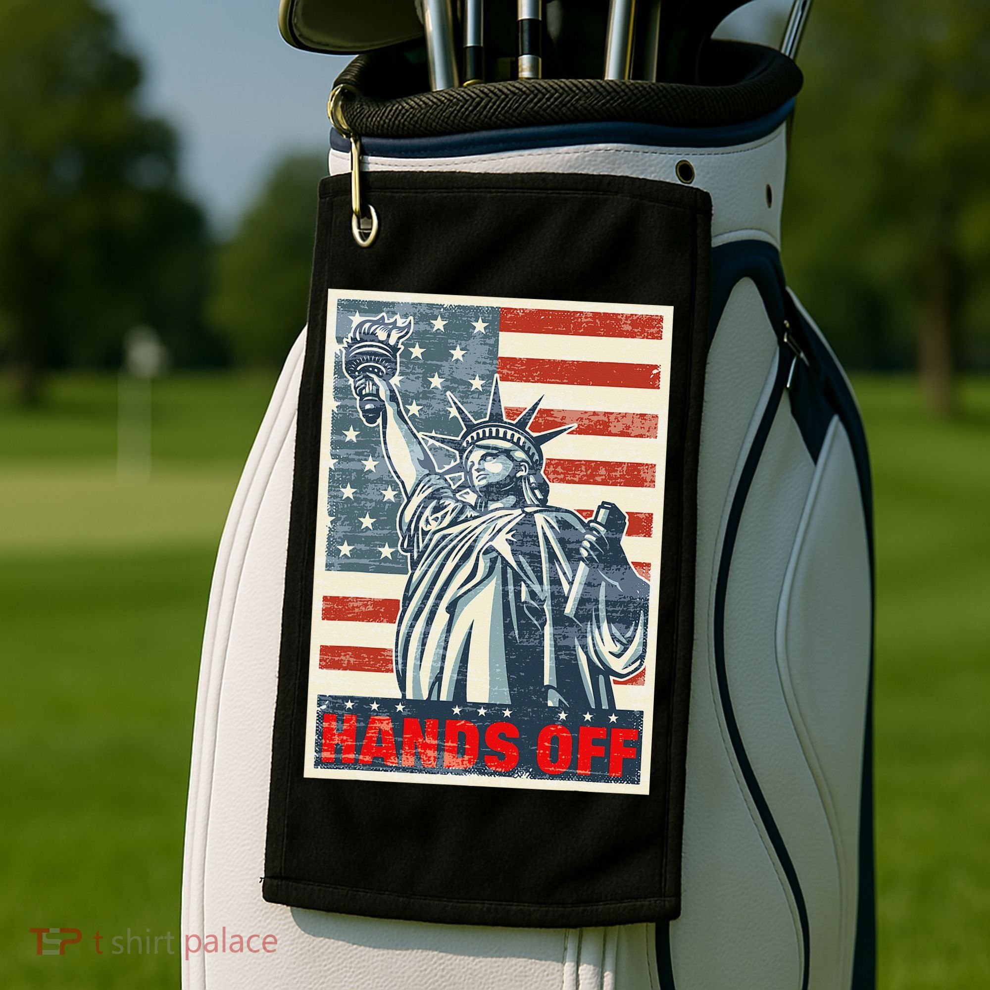 Hands Off Resist Resistance Save Democracy  Social Security Golf Towel