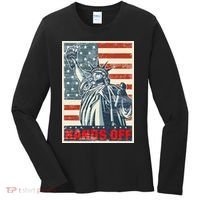 Hands Off Resist Resistance Save Democracy  Social Security Women's Long Sleeve Shirt thumb 0