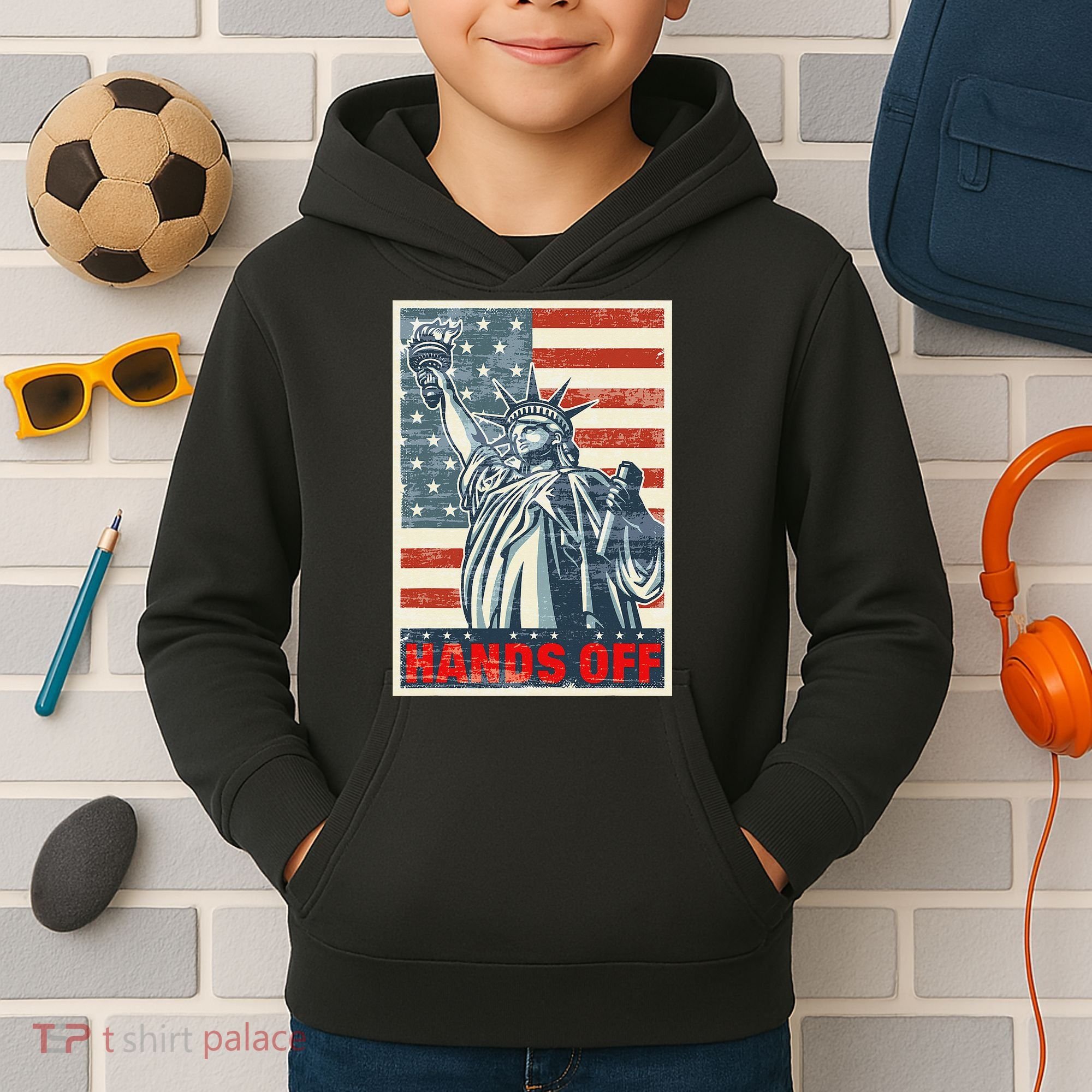 Hands Off Resist Resistance Save Democracy  Social Security Kids Hoodie