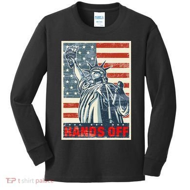 Hands Off Resist Resistance Save Democracy  Social Security Kids Long Sleeve Shirt