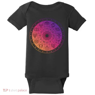 Horiscope Zodiac Wheel Baby Bodysuit
