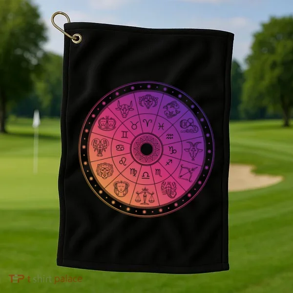Horiscope Zodiac Wheel Golf Towel